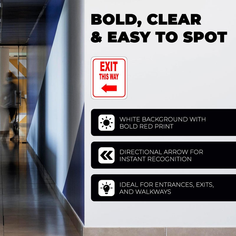 Work House Signs Exit This Way - Left Arrow Sign - Direction for Exit Sign, Aluminum Signs For Business - Bar Signage, Coffee Shop - Retail Store Signage - Indoor Outdoor Aluminum Signs - 8.5" X 10" - Image 4